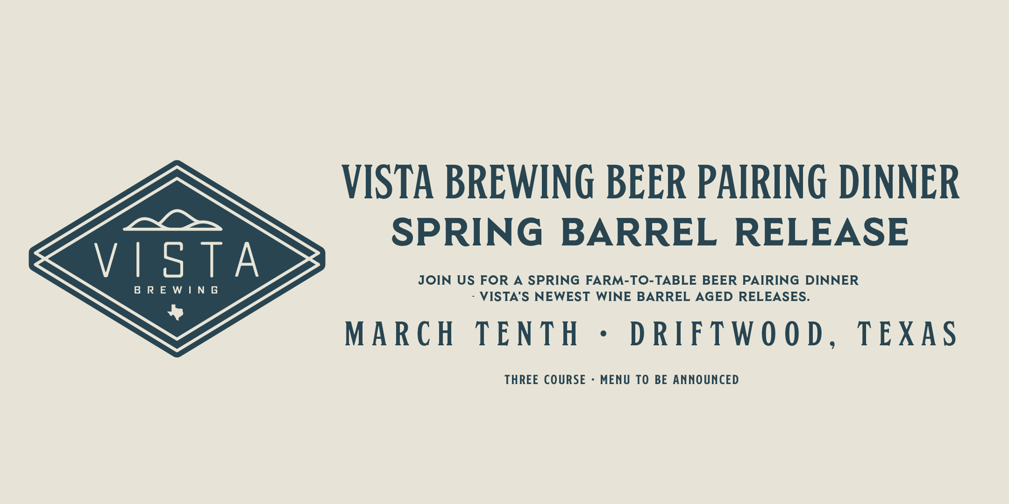 Vista Brewing Farm-to-Table Beer Pairing Dinner promotional image