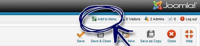 Add to Menu - добавить меню из статьи в Joomla