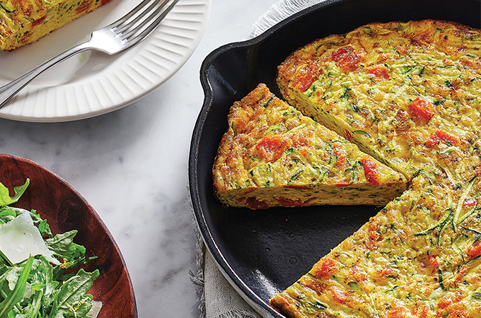 Frittata à la courgette et aux tomates séchées