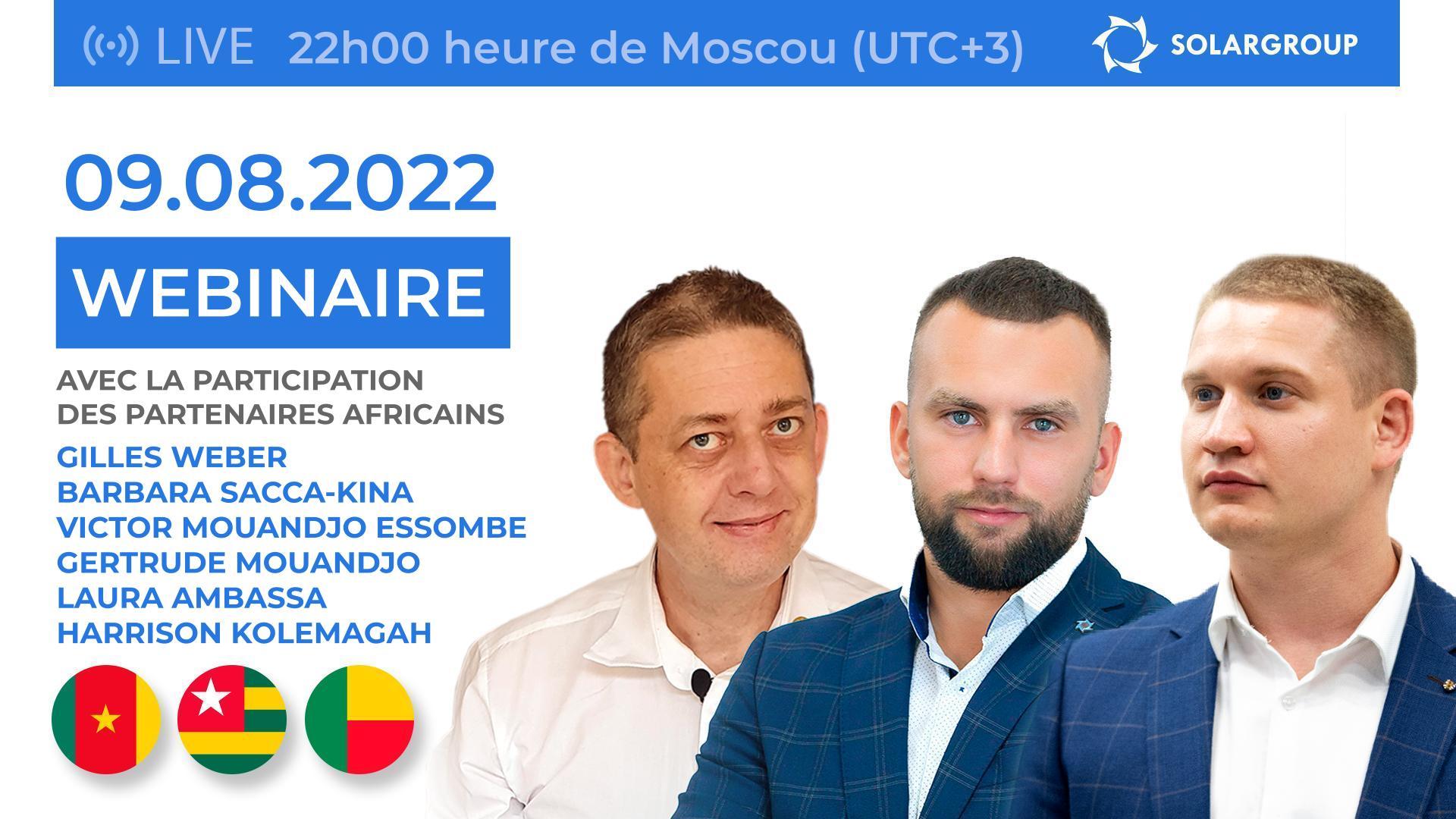 Webinaire SOLARGROUP avec la participation des partenaires africains