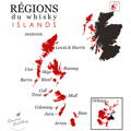 Carte région du Whisky Islands localisation de la distillerie écossaise Deerness
