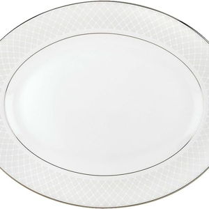 Lenox Venetian Lace 13" Oval Serving Platter, White