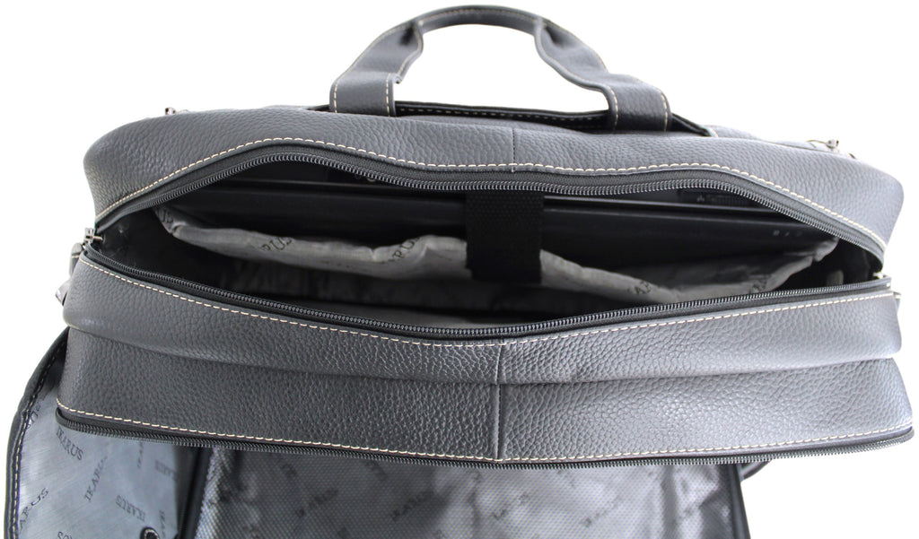Quality Full Grain Leather Travel Bag / Briefcase Doubles as Backpack - Image 4
