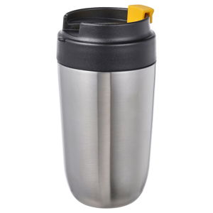 Insulated steel flask, stainless steel/black,