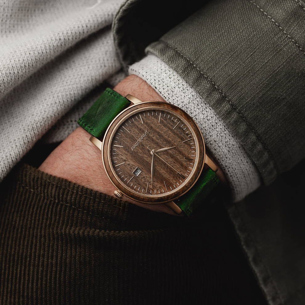 Woodstone wooden watches perfect anniversary gifts green sandalwood 
