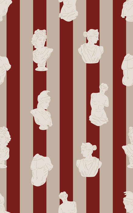 red & cream statue stripe wallpaper pattern image