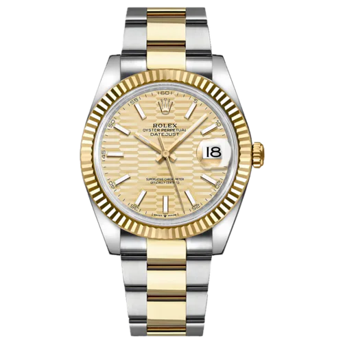 Rolex Datejust 41 Champagne motif dial Oyster bracelet Box and Papers 2024