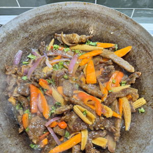 I’ve been busy learning to bake bread and cakes so this month I simply let the boys decide what to cook. They always choose what they like best so the variety has been limited. The photo is Mongolian Beef. I have made it 4 times this month!!!!