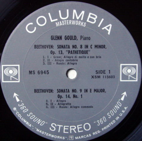 Columbia 2-EYE / GLENN GOULD, - Beethoven Piano Sonatas...