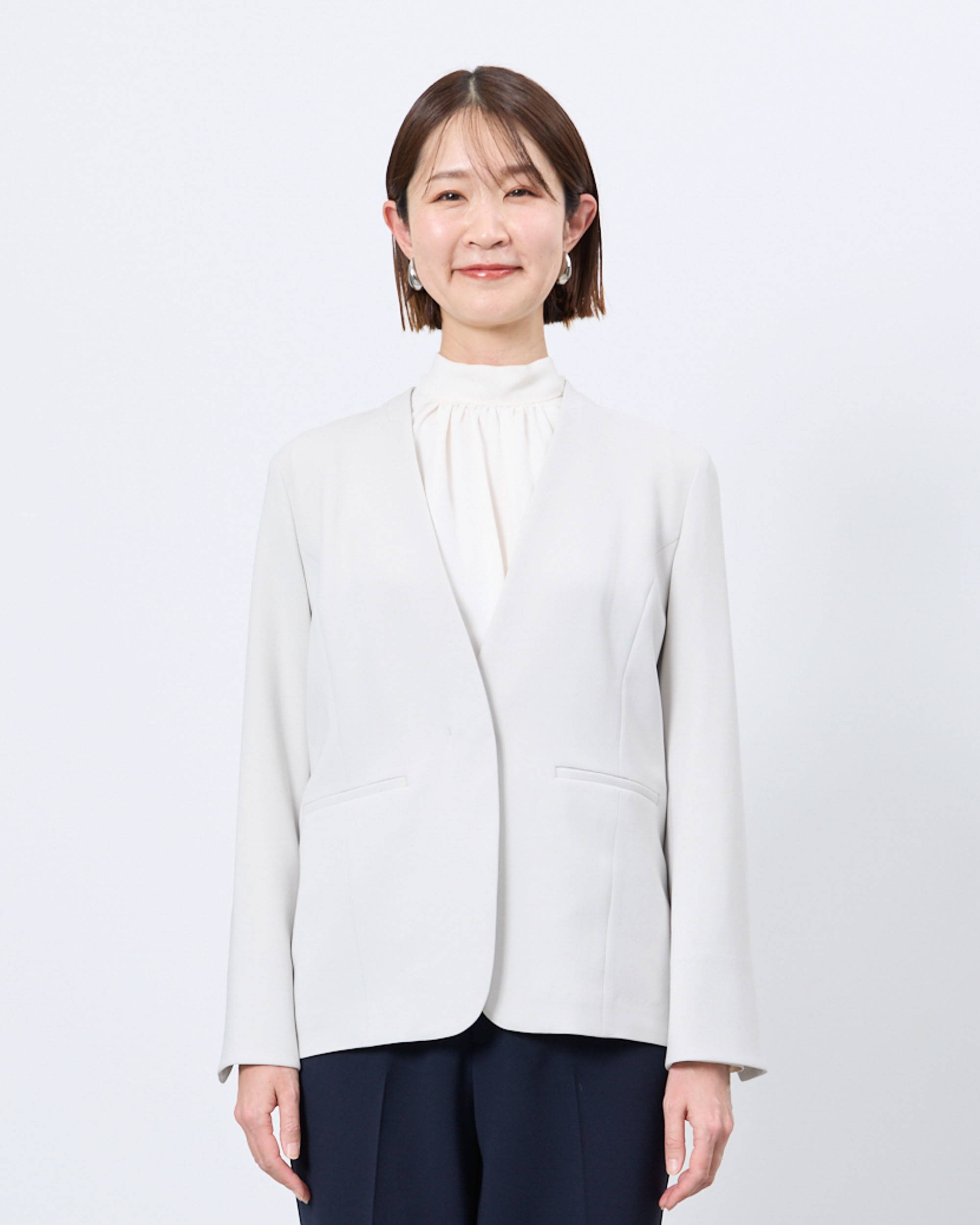 ノーカラージャケット（リニューアル）着用レビュー