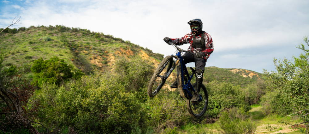 A Mountain biker on an e-MTB