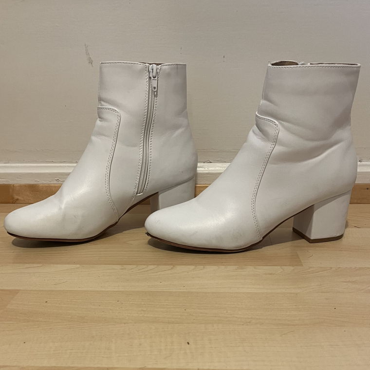 white ankle boot
