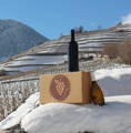 Box de vins dans la neige