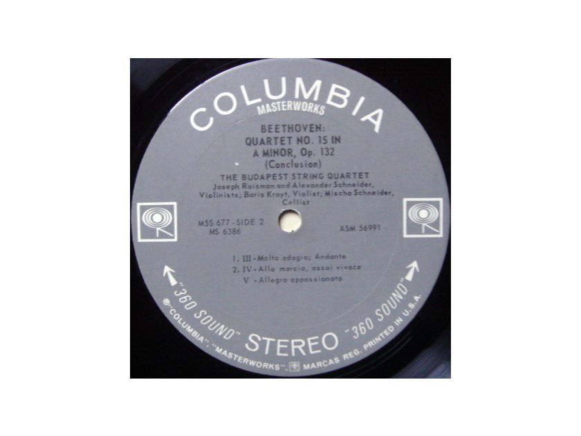 Columbia 2-EYE / BUDAPEST QT, - Beethoven String Quartet No15, NM!