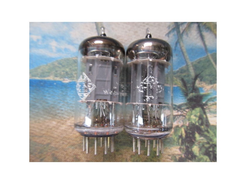 PR TELEFUNKEN 12AX7/ECC83 VINTAGE PREAMP DRIVER TUBES, 1960s, RIBBED PLATES VERY STRONG, WEST GERMANY, EX SOUND