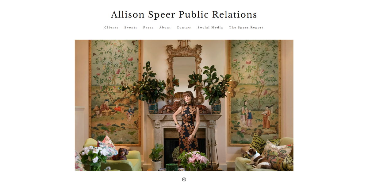 Screenshot of Allison Speer Public Relations, from the pr portfolios & websites collection.