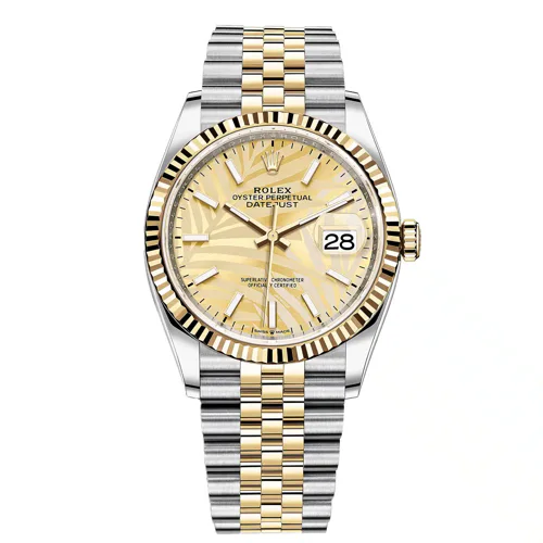 Rolex Datejust 36 Palm Motif Index Dial Box and Papers 2022