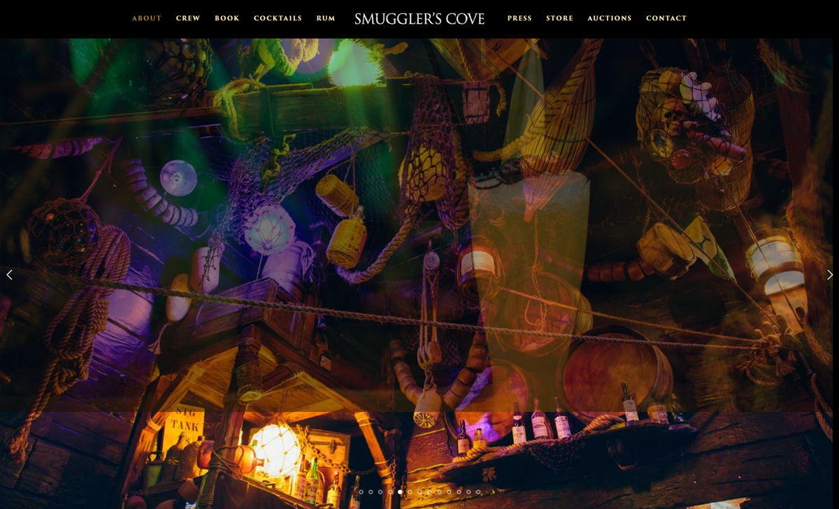 Screenshot of Smuggler's Cove, from the brochure websites collection.