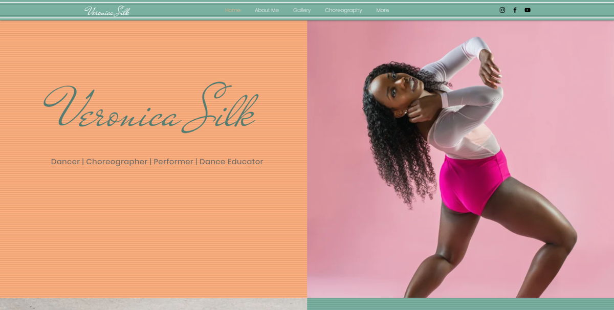 Screenshot of Veronica Silk Dance, from the dancer websites collection.