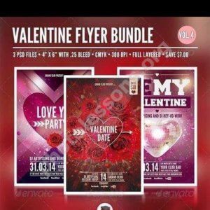 Флаер для дня всех влюбленных в PSD