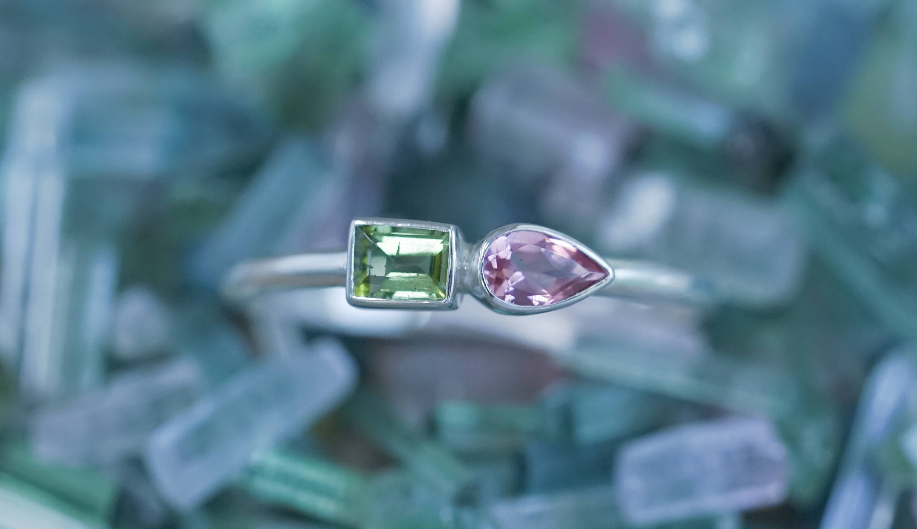 colorful tourmaline gemstone rings for October 
