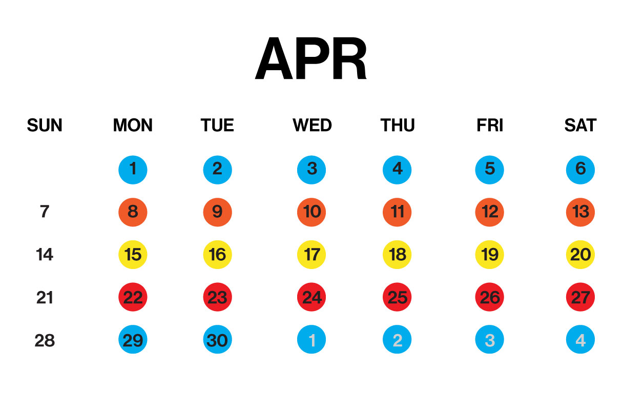 Weekly Menu Rotation (April)     每週菜單   (4月)