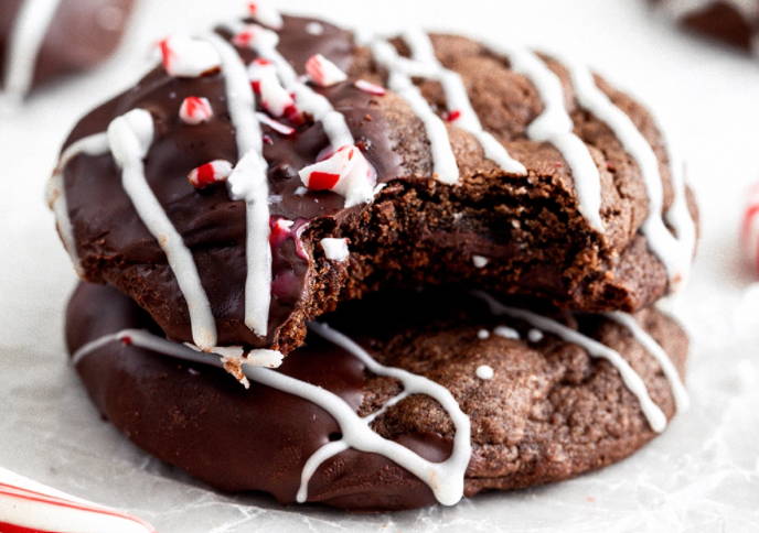Chocolate cookie with peppermint sprinkles