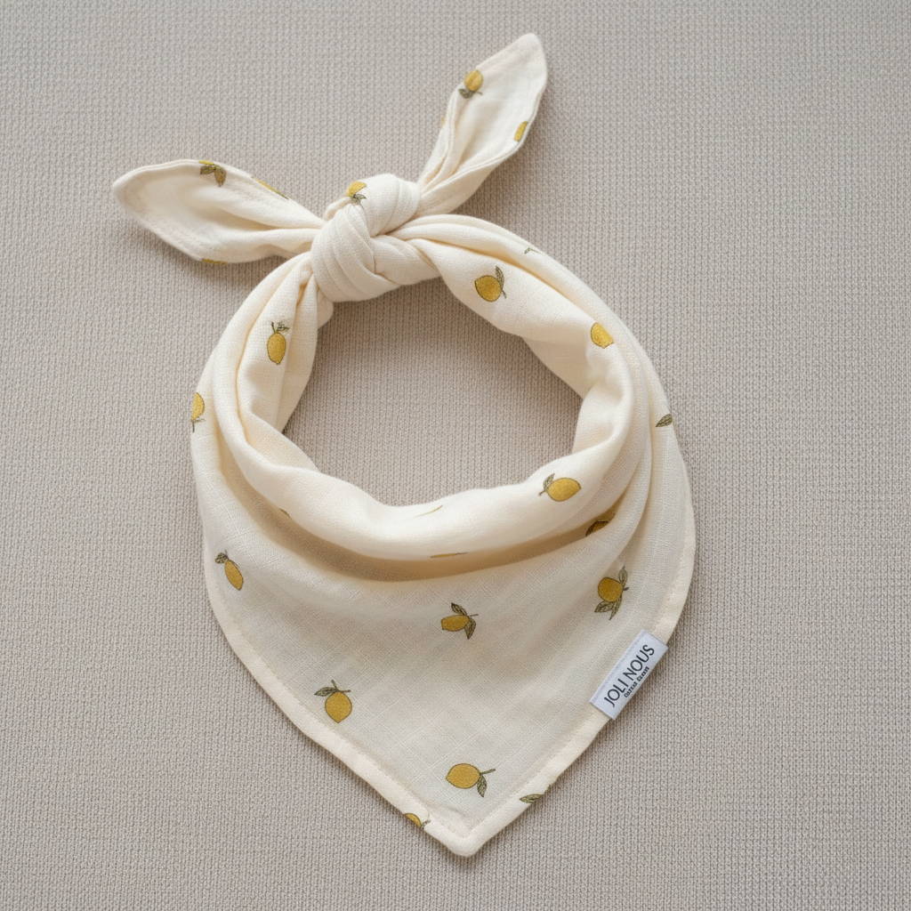 Foulard joli nous bleu blanc élégant chic pour bébé ou enfant, bambou OEKO-TEX et coton GOTS doux pratique polyvalent élégant chic haut de gamme ligné marine 