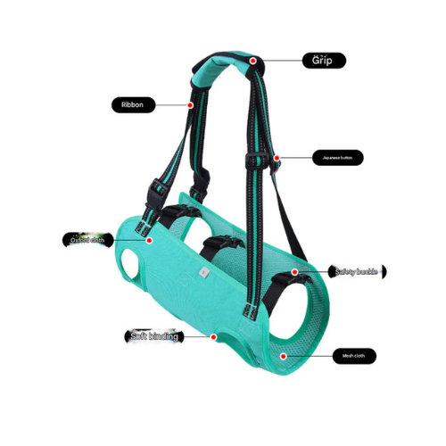 Turquoise Green Pet Support Harness for Senior and Disabled Dogs - Adjustable Chest and Back Support Leash - Image 5