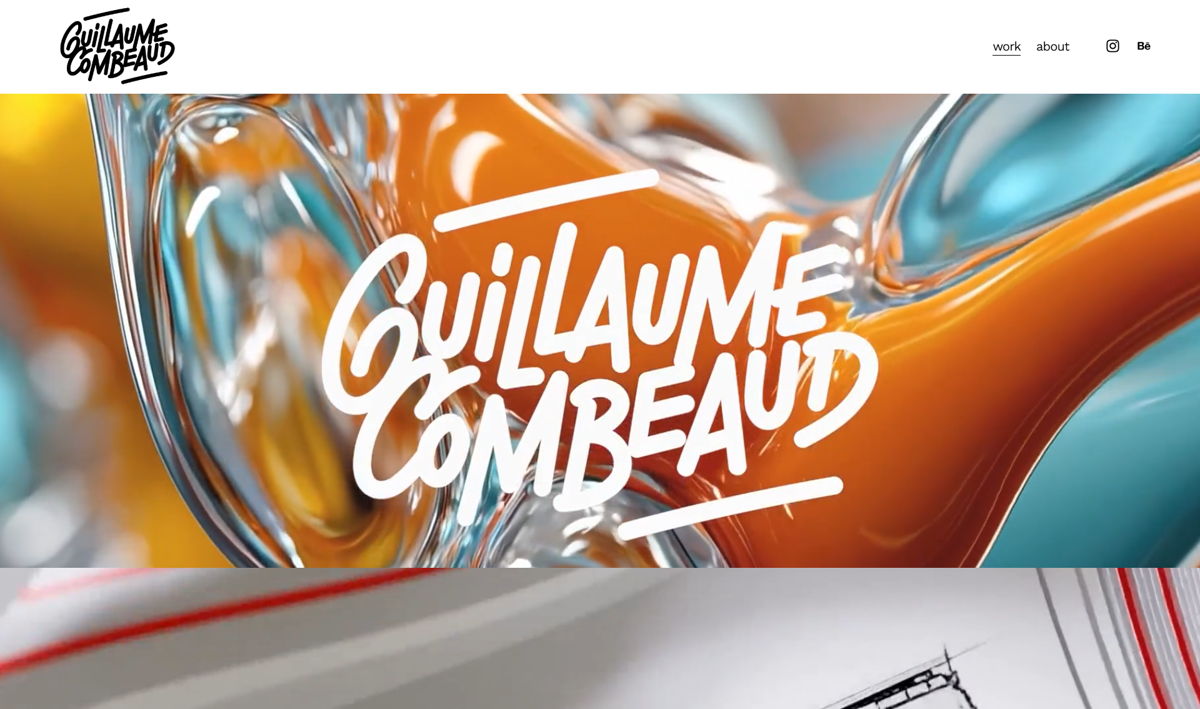 Screenshot of Guillaume Combeaud, from the motion design portfolios collection.
