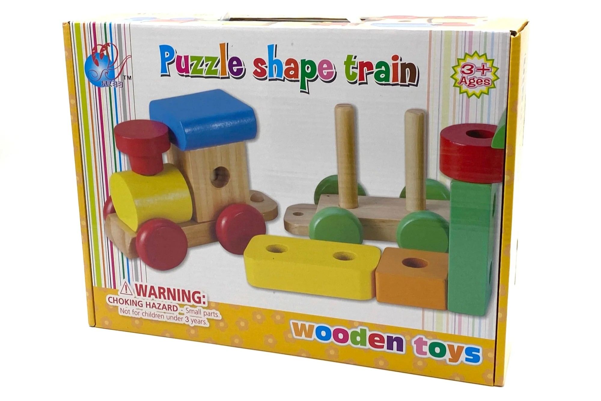 Wooden Puzzle Shapes Stacking Train-18 pieces - Image 6