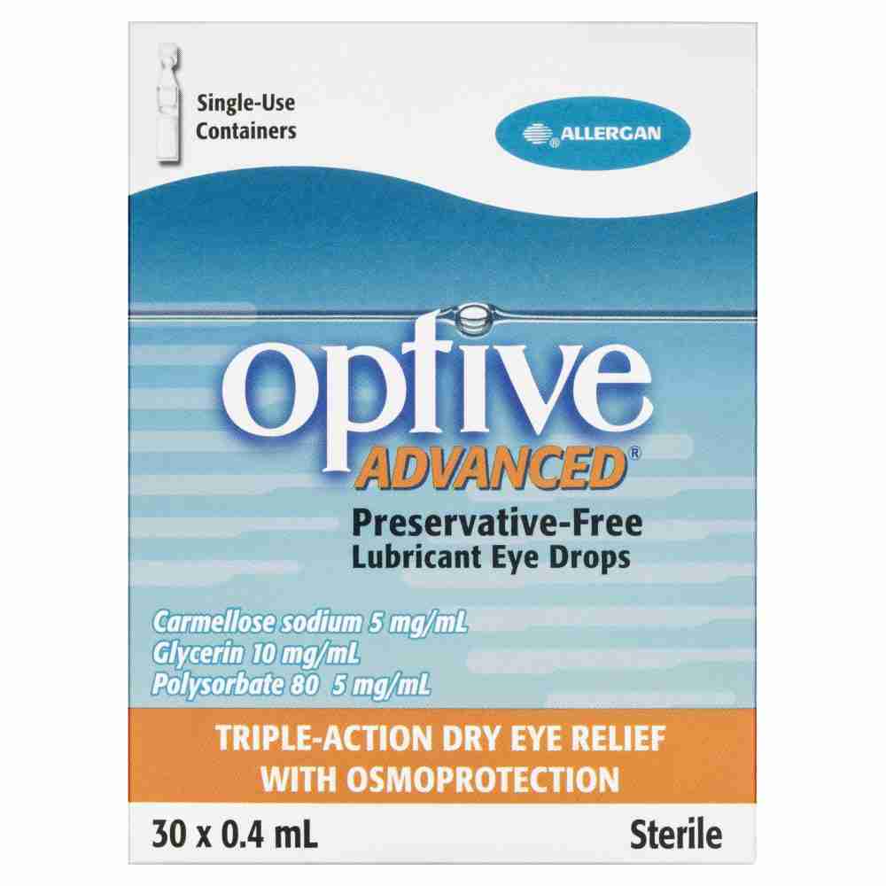 Optive Advanced Preservative-Free Lubricant Eye Drops 30 X 0.4Ml - Image 3
