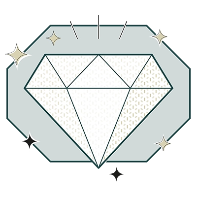 Drawing of a diamond to show the durability of the Coolicon shades