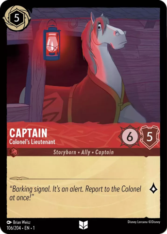 Captain card from Disney's Lorcana: The First Chapter.