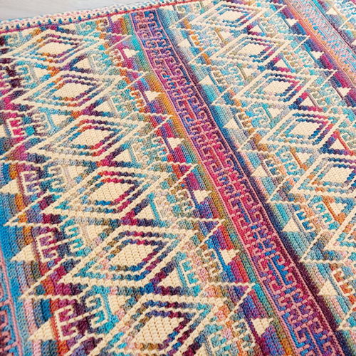 ANCIENT STORIES. Overlay mosaic crochet blanket pattern