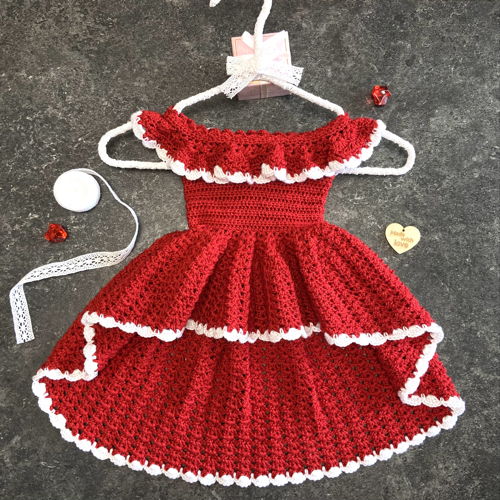 Red dress for 18 inch doll