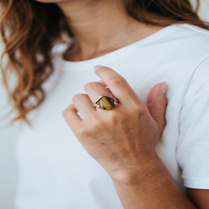 Tiger Eye Crystal Ring