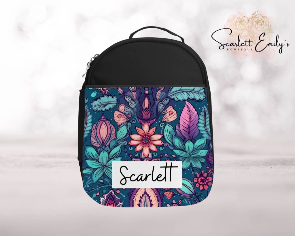Boho Floral Lunch Bag