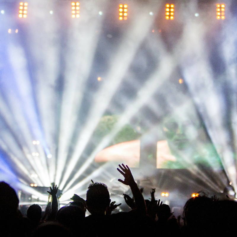 Verlichting bij een festival