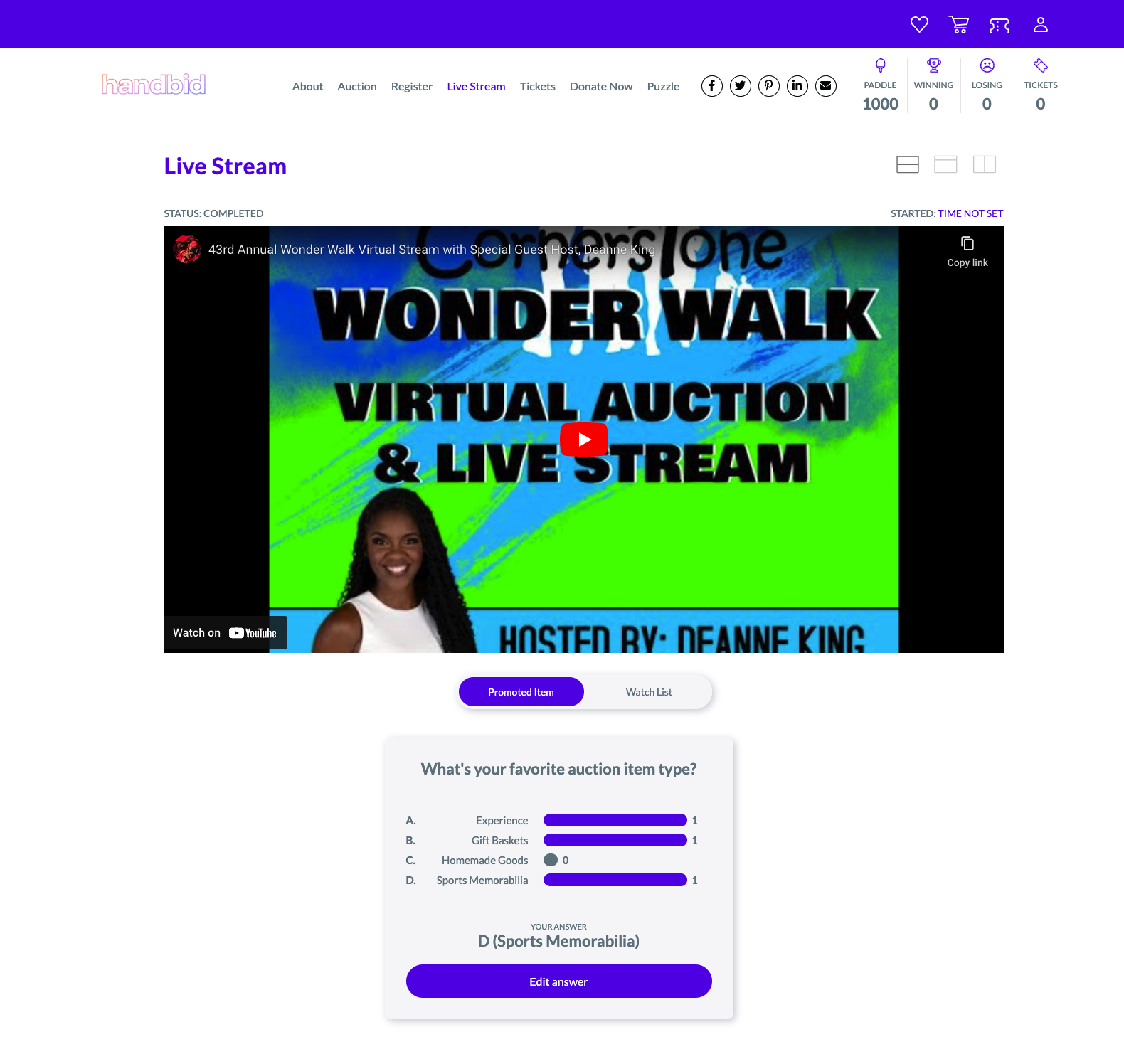 Livestream Polls End User
