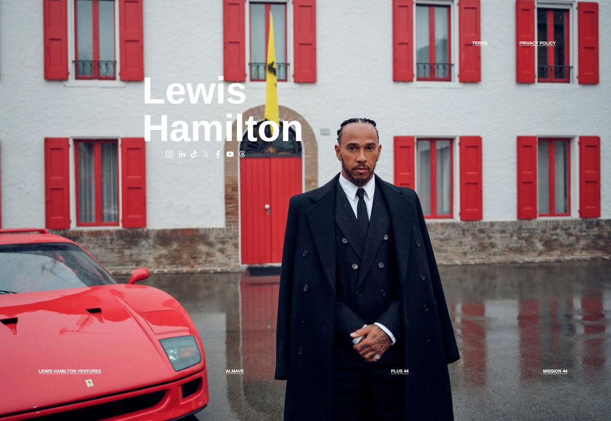 Screenshot of Lewis Hamilton, from the athlete websites collection.