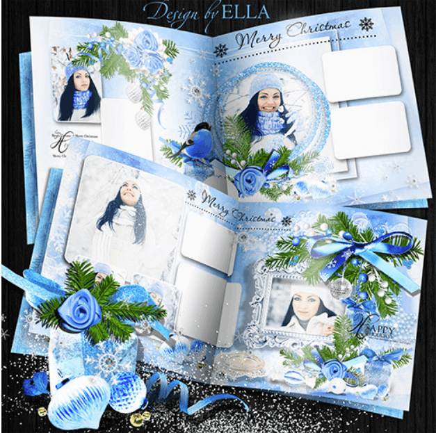 Новогодняя фотокнига для Фотошоп - Рождественская сказка