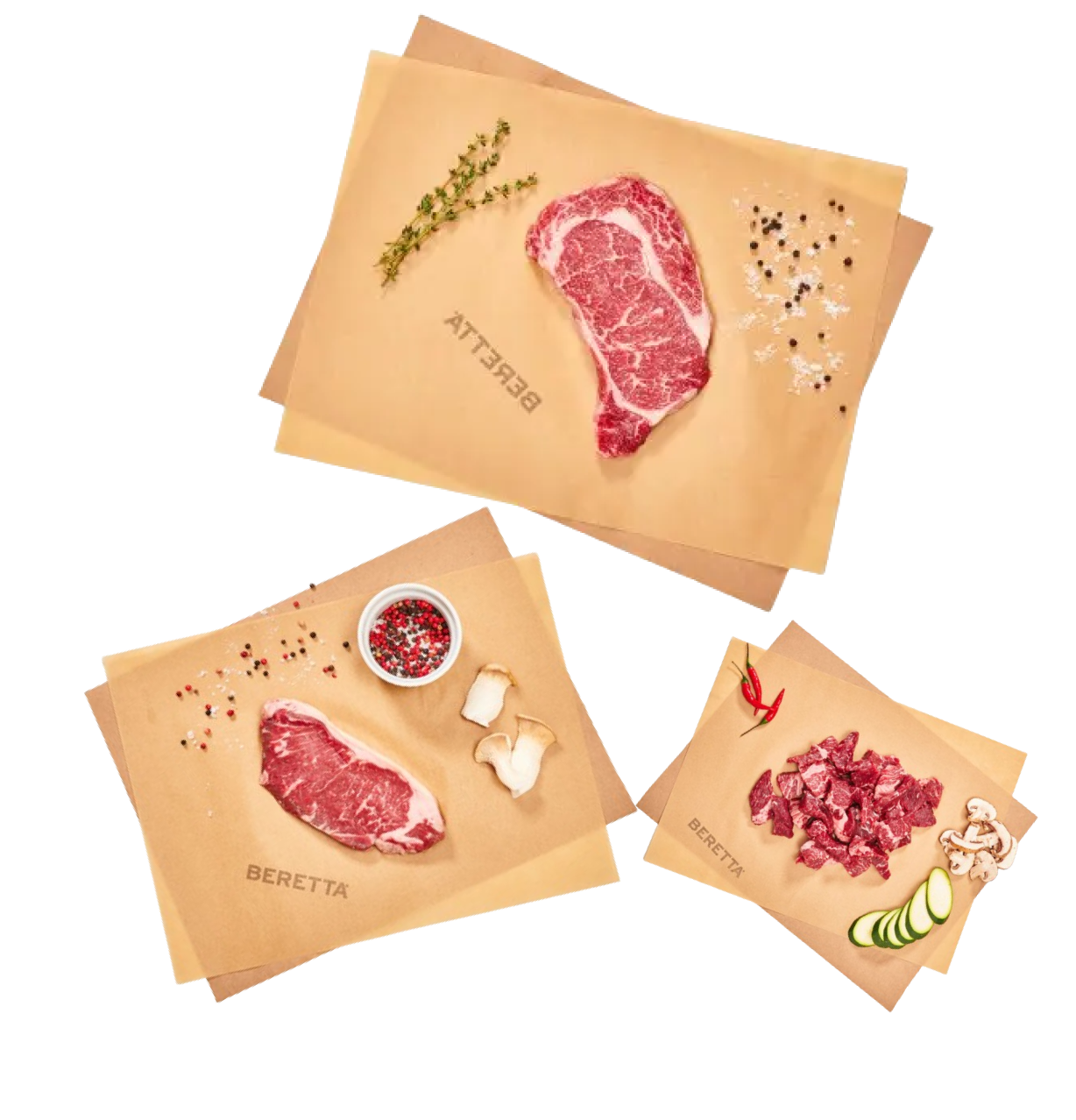Organic Beef variations with their packaging