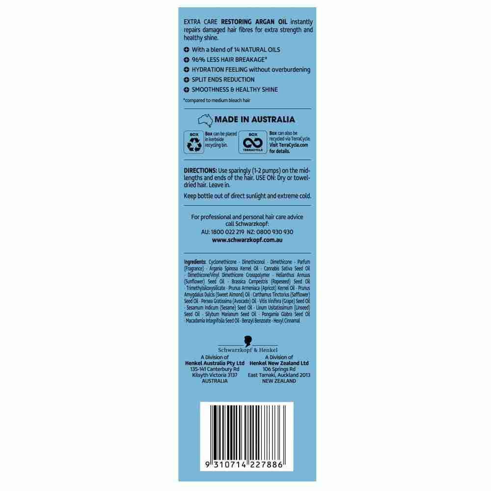 Schwarzkopf Extra Care Restoring Argan Oil 100 ml - Image 3