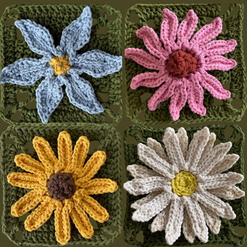 Floral Granny Squares Crochet Ebook - Unique Flowers Collection - 20 patterns