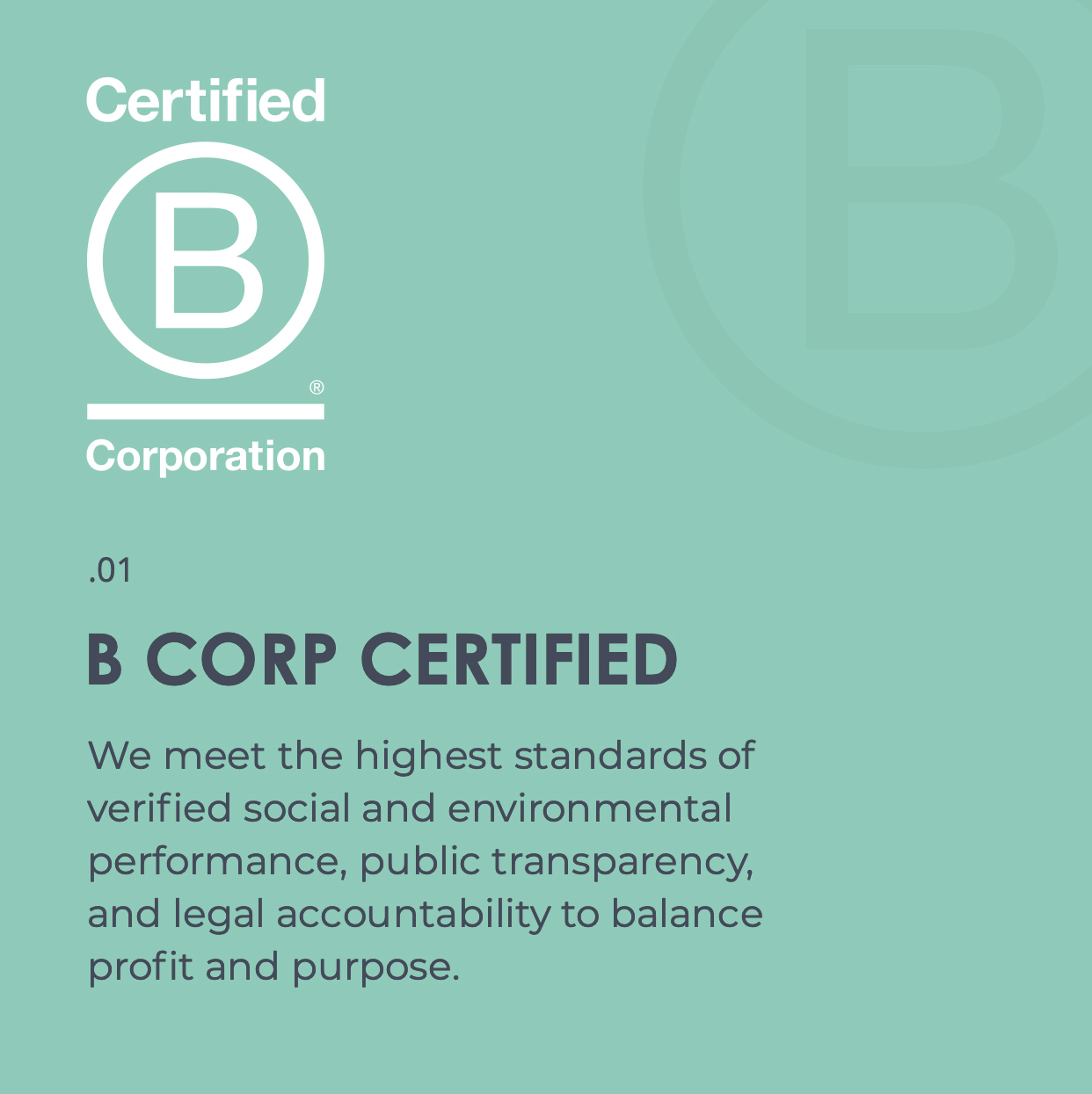 background image with B-CORP certified logo and copy = 