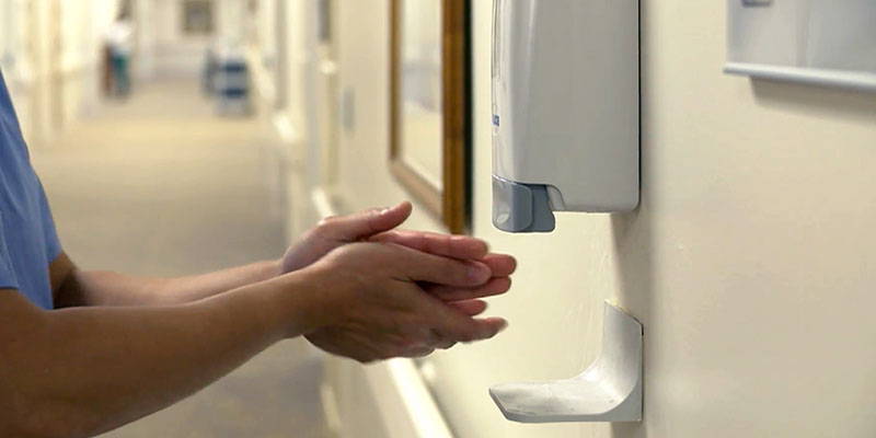 usage of hand sanitizer dispenser 