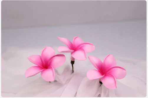 Petal Pink Frangipani Real Touch (6 Pack) - Realistic Artificial Flowers - Image 4