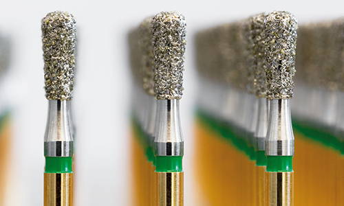 optional shank coating of diamond burs