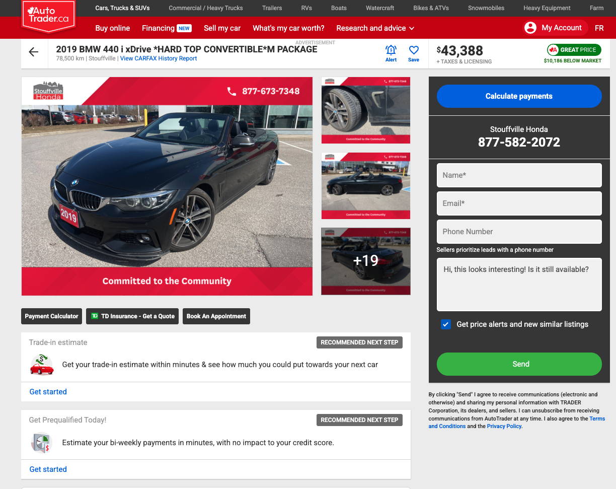 Shopping for BMW online, autotrader